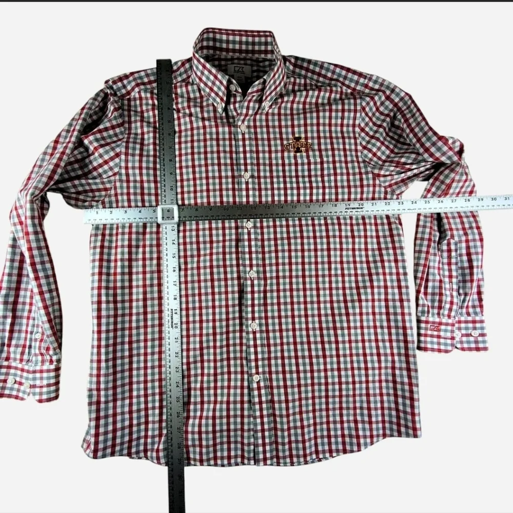 Cutter and Buck Iowa State University Plaid Button Down Long Sleeve Shirt Size M - Picture 7 of 8